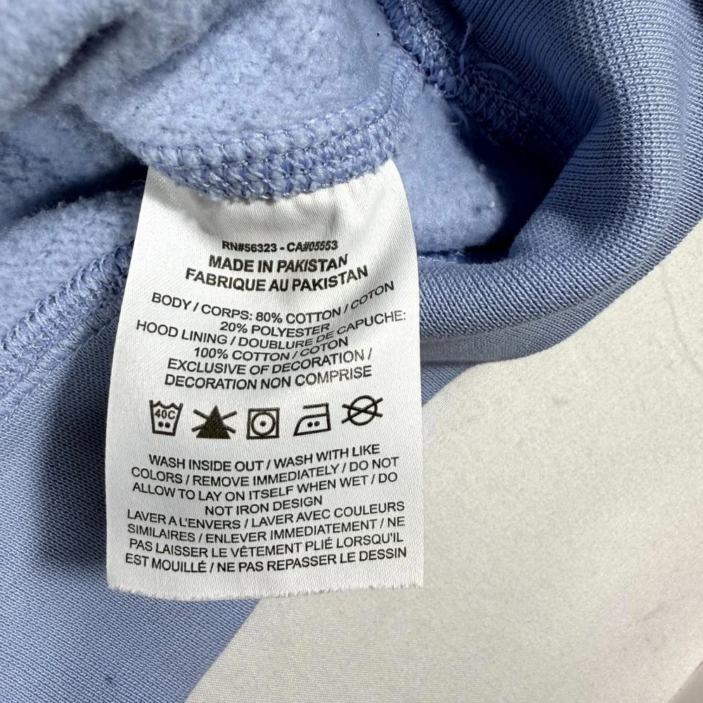 Nike Hoodie Mens L Blue Fleece Lined Embroidered Swoosh Logo Drawstring Pullover